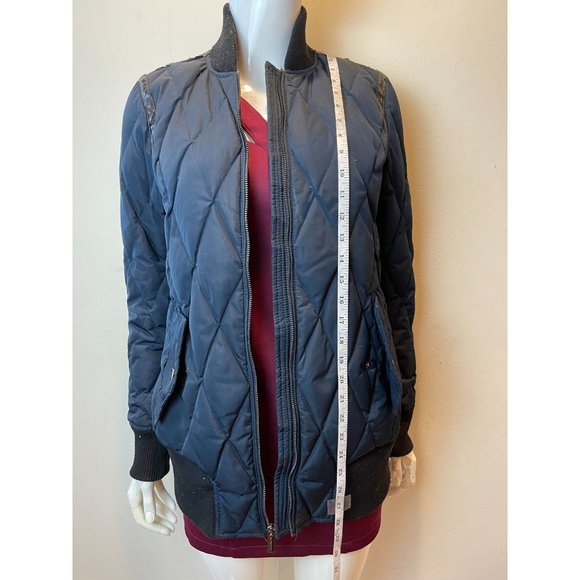 Michael Kors Womens Jacket Goose Down Insulated Quilted Full Zip Up Blue Size XS - Picture 3 of 11